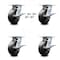 Service Caster 6 Inch Polyolefin Caster Set with Ball Bearing and Brakes/Swivel Locks SCC SCC-35S620-POB-SLB-BSL-4 - alternate 1